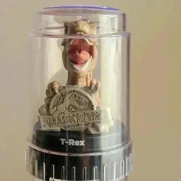 3 Collectible Jurassic World T Rex/Blue/ Triceratops PODZ TOPPER 3 Excellent - Picture 2 of 10